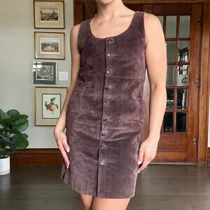 100 genuine suede brown dress